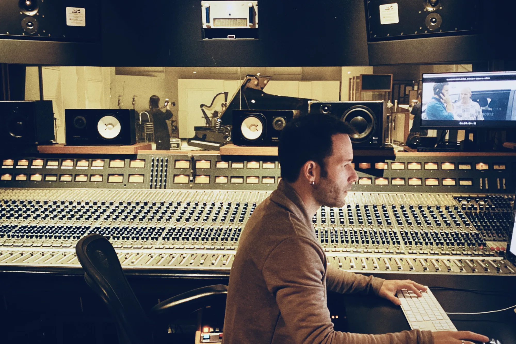 Guillermo Marin working at the mixing console in EastWest Studios, Los Angeles